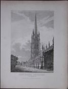 Louth Steeple Lincolnshire 190 Years-Old Rare John Britton Antique Steel Engraving-61