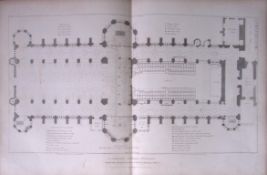 St Georges Chapel Windsor 190 Years-Old John Britton Large Antique Steel Engraving-233