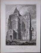 Croyland Church Lincoln 190 Years-Old Rare John Britton Antique Steel Engraving-85