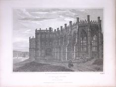 St Georges Chapel Windsor 190 Years-Old Rare John Britton Antique Steel Engraving-149