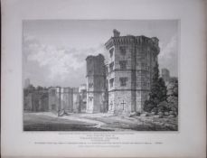 Thornbury Castle Glos 190 Years-Old Rare John Britton Antique Steel Engraving-110