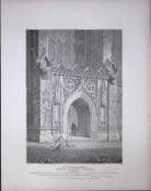 Kings College Cambridge Rare John Britton 191 Years-Old Antique Steel Engraving-12