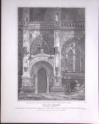 Rosslyn Chapel Scotland 190 Years-Old John Britton Antique Steel Engraving-152