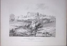 Malmsbury Church-Wiltshire 190 Years-Old Rare John Britton Antique Steel Engraving-50