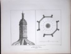 Malmsbury Cross Wiltshire Rare John Britton 191 Years-Old Antique Steel Engraving-30