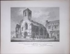 Nicholas Church Abingdon Berks Rare John Britton 191 Years-Old Antique Steel Engraving-8