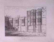 Windsor Castle Berkshire 190 Years-Old John Britton Antique Steel Engraving-217