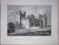 Bolton Castle Yorkshire 190 Years-Old Rare John Britton Antique Steel Engraving-108