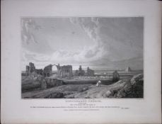 Lindisfarne Church Durham 190 Years-Old Rare John Britton Antique Steel Engraving-83