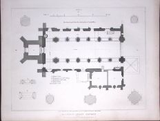 Waltham Abbey Church Essex 190 Years-Old Rare John Britton Antique Steel Engraving-141