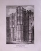 Windsor Castle Berkshire 190 Years-Old John Britton Antique Steel Engraving-218