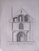 Iffley Church Oxfordshire 190 Years-Old John Britton Antique Steel Engraving-231