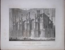 Beauchamp Chapel Warwick 190 Years-Old Rare John Britton Antique Steel Engraving-67