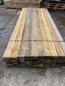 Pallet of 100 lengths of treated decking 32mm x 120mm @3.0m