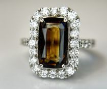 GIA Certified Natural Rare Alexandrite Ring 5.07ct With 1.38ct Diamond & 18k White Gold