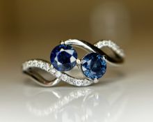 Beautiful 1.05 CT Unheated Ceylon Blue Sapphire Diamonds & 950 Platinum