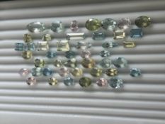 72.75ct Natural Blue and Green Aquamarine and Pink Morganite