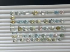 77.05ct Natural Blue and Green Aquamarine and Pink Morganite