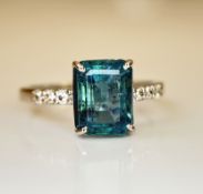 Beautiful 3.50 CT Natural Emerald Ring With Natural Diamonds & Platinum 950
