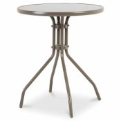 3 x Grey Metal 2 Seater Table & Glass Top RRP £29.99ea Ld