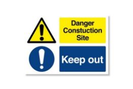 10 x Danger Construction Site Keep Out RRP £22.04 ea.
