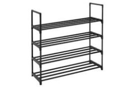 6 x 4 Tier Black Shoe Rack L5