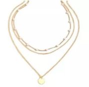 Elegant Golden Pearl Choker & Layered Necklace For Women L14a