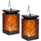 Decoexpress Led 2 x Solar Flame Effect Table Lamps RRP £39.95