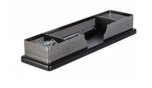 Eldon Expressions Wood and Punched Metal Supply Organizers Black and Gun Metal L1b
