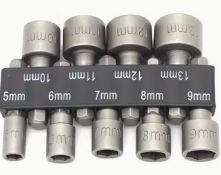 9 pcs high-strength socket bits with hex shanks for impact drivers L4a