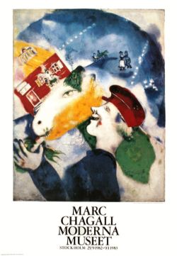 Marc Chagall 'La Vie Paysanne' 1982 Vintage First Edition Exhibition Poster