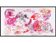 Pierre Alechinsky Belgian (1927- ) Untitled from One Cent Life By Walasse Ting and Sam Francis.