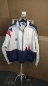 Umbro white coat size L. EST Â£25