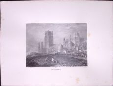 J.M.W Turner Rare “Ely Cathedral” 1873 Picturesque Views in England-65