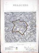Bradford City Yorkshire Boundary Commission 157-Year-Old Antique Map.