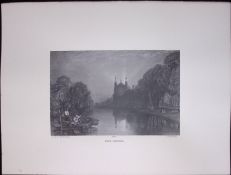 J.M.W Turner Rare “Eton College On The Thames” 1873 Picturesque Views in England-74