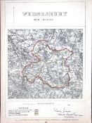 Wednesbury Midlands Boundary Commission 157-Year-Old Coloured Antique Map.