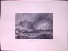 J.M.W Turner Rare “Langharne Castle Wales” 1873 Picturesque Views in England-20
