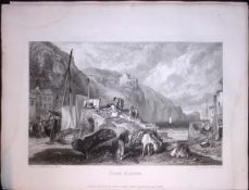 J.M.W Turner “Comb Martin Devon” Views from a Southern Coast Rare Copper Engraving-46