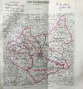 Antique 139 Years-Old Scarce Map Leicestershire 1885 Boundary Changes.
