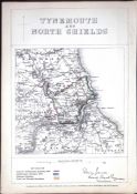 Tynemouth & North Shields Boundary Commission 157-Year-Old Antique Map.