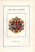 The North Eastern Railway Crest & Coat of Arms Antique Book Plate.