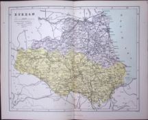 County Durham 150 Years-Old Coloured Antique 1875 Map-25