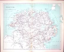 The Province of Ulster Ireland 150 Years-Old Coloured Antique 1875 Map-5