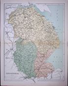 Lincolnshire 150 Years-Old 1875 Coloured Detailed Antique 1875 Map-37