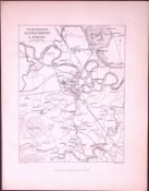 Battlelines of Bannockburn & Stirling Scotland Antique 152 Years-Old Print-2