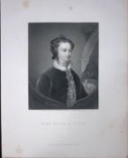 Mary Queen of Scots Portrait Scotland Antique 152 Years-Old Engraving-33