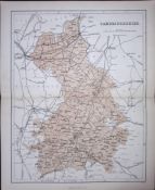 Cambridgeshire 150 Years-Old 1875 Coloured Detailed Antique 1875 Map-39