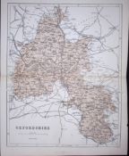Oxfordshire 150 Years-Old 1875 Coloured Detailed Antique 1875 Map-56
