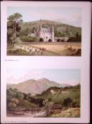 Scotland In the Pass of the Trossachs & Hotel Antique Coloured Print-32
